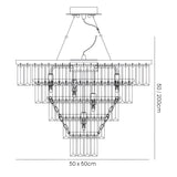 Gianni 9 Light Crystal Suspension Light - Polished Chrome