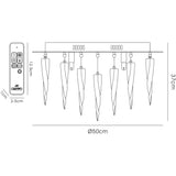 Tropez 6 Light Glass Flush Ceiling Light With RGB & Remote Control – Polished Chrome