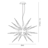 Tropez 60cm 8 Light Glass Suspension Light - Polished Chrome