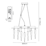 Tropez LED Glass Suspension Light With RGB Remote - Chrome