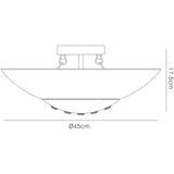 Amada 6 Light Opal Glass Flush Ceiling Light - Polished Chrome