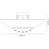 Amada 6 Light Opal Glass Flush Ceiling Light - French Gold