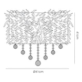 Ibis 3 Light Crystal Flush Ceiling Light - Polished Chrome With White Feather Shade