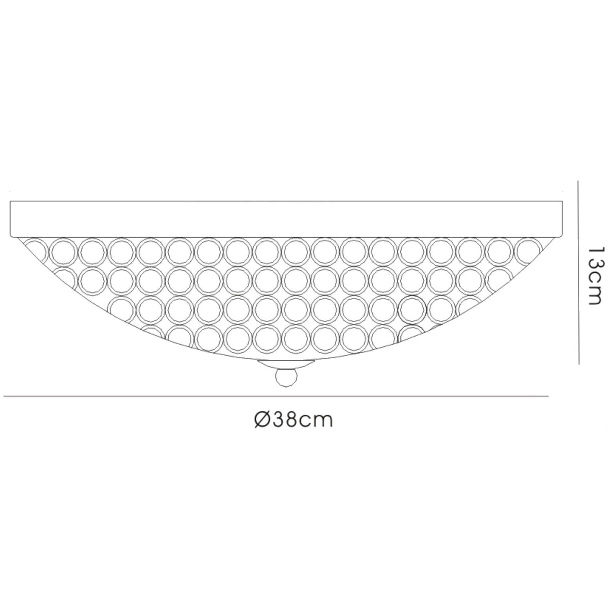 Ava 4 Light Crystal Flush Ceiling Light - French Gold