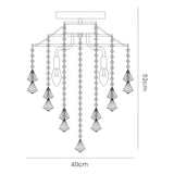 Inina 4 Light Crystal Semi-Flush Ceiling Light - Polished Chrome