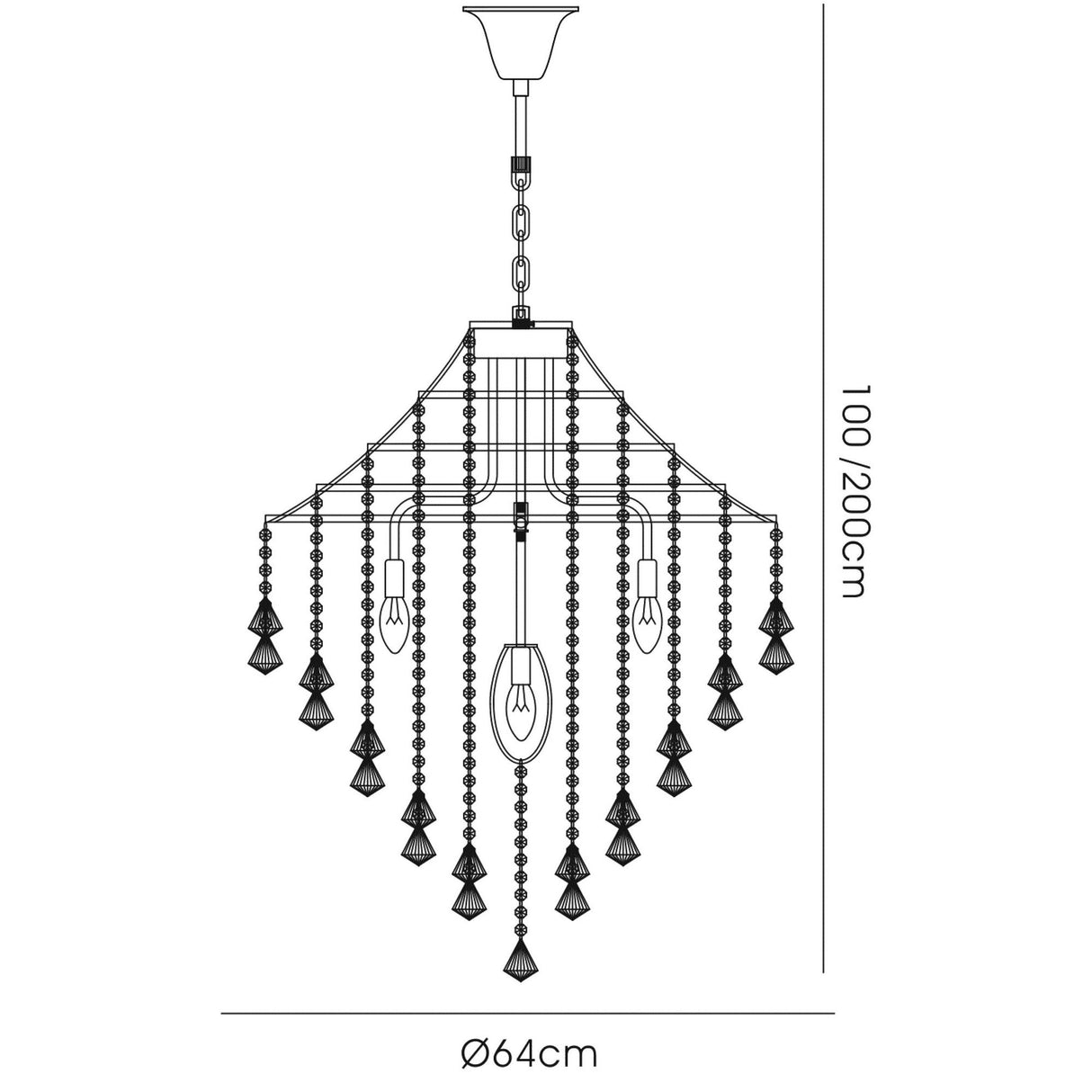 Inina 64cm 7 Light Crystal Chandelier - Polished Chrome