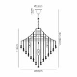 Inina 88cm 9 Light Crystal Chandelier - Polished Chrome