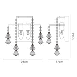 Inina 2 Light Crystal Wall Light With Switch - Chrome