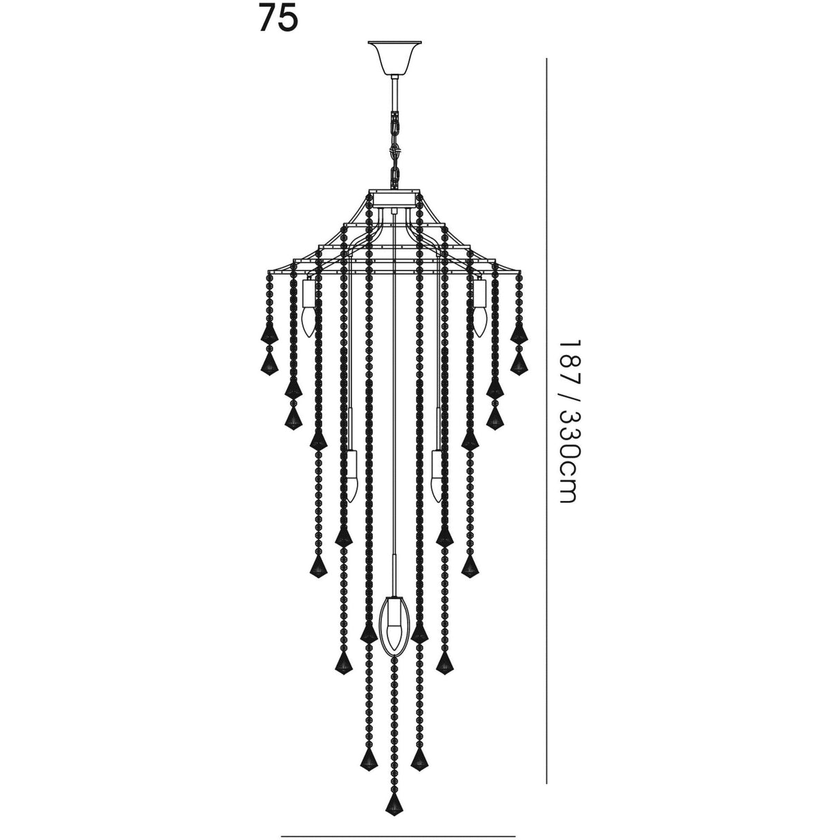 Inina 64cm 9 Light Crystal Chandelier - Polished Chrome