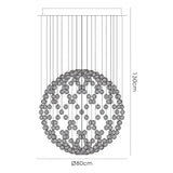 Colorado 13 Light Sphere Crystal Cluster Pendant Light - Polished Chrome