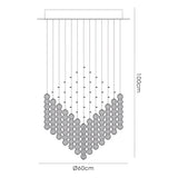 Colorado 7 Light Diamond Crystal Cluster Pendant Light - Polished Chrome