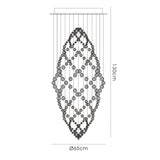 Colorado 9 Light Oval Crystal Cluster Pendant Light - Polished Chrome