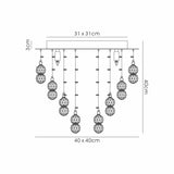 Colorado 5 Light Square Crystal Semi-Flush Ceiling Light - Polished Chrome