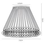 Crystal Clip-On Crystal Lampshade With Black Glass Rods - Black Chrome