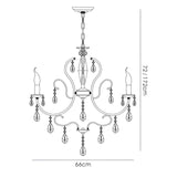 Luna 66cm 6 Light Crystal Chandelier - Black Chrome