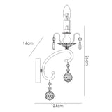 Pescara 1 Light Crystal Wall Light - Black Chrome