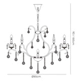 Pescara 85cm Round 9 Light Crystal Chandelier - Black Chrome