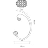 Cara 1 Light Crystal Table Lamp - Satin Nickel