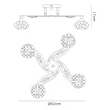 Leimo 4 Light Crystal Semi-Flush Ceiling Light - Polished Chrome