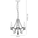 Kyra 38.5cm 3 Light Crystal Chandelier - Satin Nickel