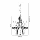 Kyra 48cm 5 Light Crystal Chandelier - Satin Nickel