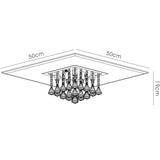 Starda 8 Light Smoked Crystal Flush Ceiling Light – Chrome