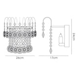 Rosina 2 Light Crystal Wall Light -  Chrome