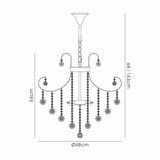 Rosina 48cm 6 Light Crystal Chandelier - Polished Chrome