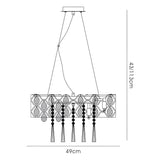 Kenzie 49cm 10 Light Crystal Suspension Light - Polished Chrome
