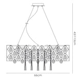 Kenzie 66cm G9 16 Light Crystal Suspension Light - Polished Chrome