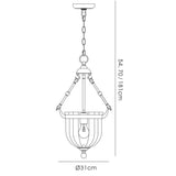 Aubrey 31cm 1 Light Glass Pendant Light - Polished Chrome