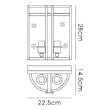 Eaton 2 Light Glass Wall Light - Polished Chrome