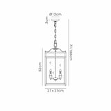 Aston Square 3 Light Lantern Chandelier - Polished Chrome