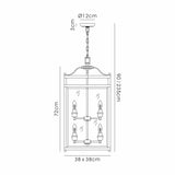 Aston Square 6 Light Lantern Chandelier - Antique Brass