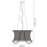 Lanzo 49cm Round 4 Light Crystal Chandelier - Black Chrome