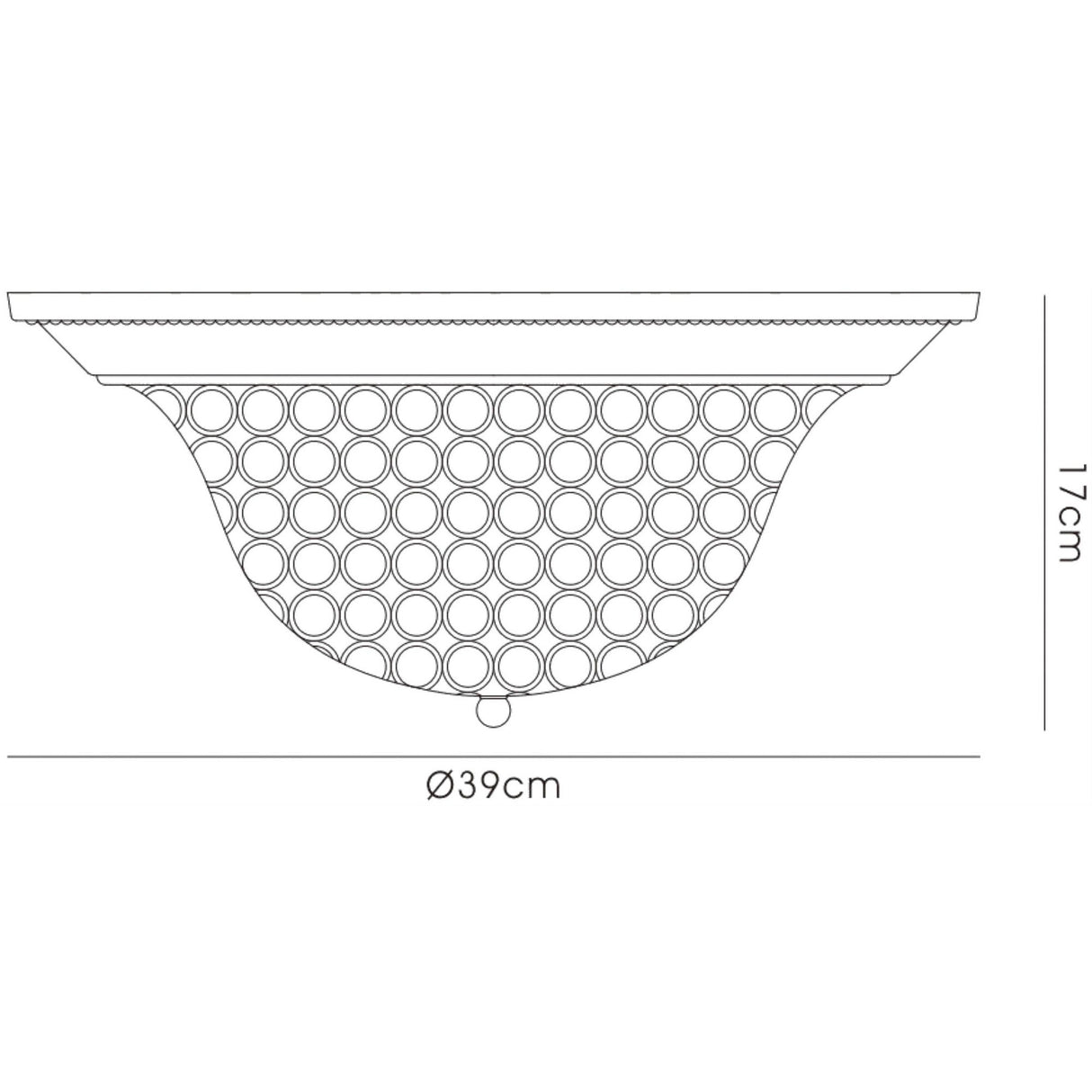 Paloma 3 Light Large Crystal Flush Ceiling Light - Antique Brass