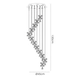 Aviva 12 Light LED Crystal Cluster Pendant Light 4000K - Polished Chrome