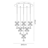 Aviva 10 Light LED Crystal Cluster Pendant Light 4000K - Polished Chrome