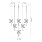 Aviva 16 Light LED Crystal Cluster Pendant Light 4000K - Polished Chrome