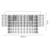 Edison 4 Light Crystal Flush Ceiling Light - Polished Chrome