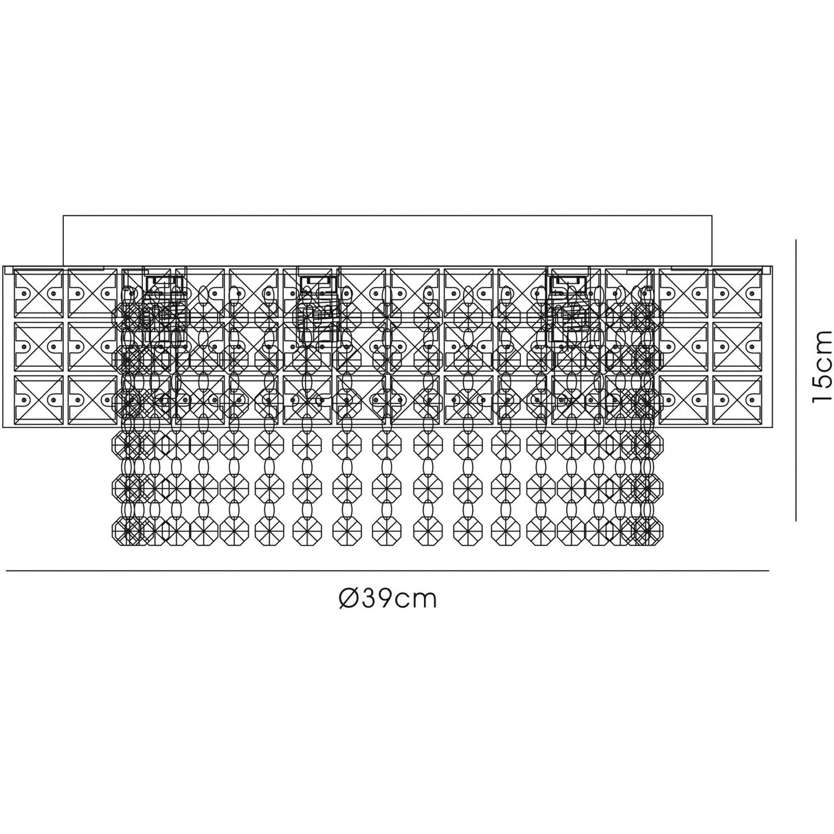 Edison 7 Light Crystal Flush Ceiling Light - Polished Chrome