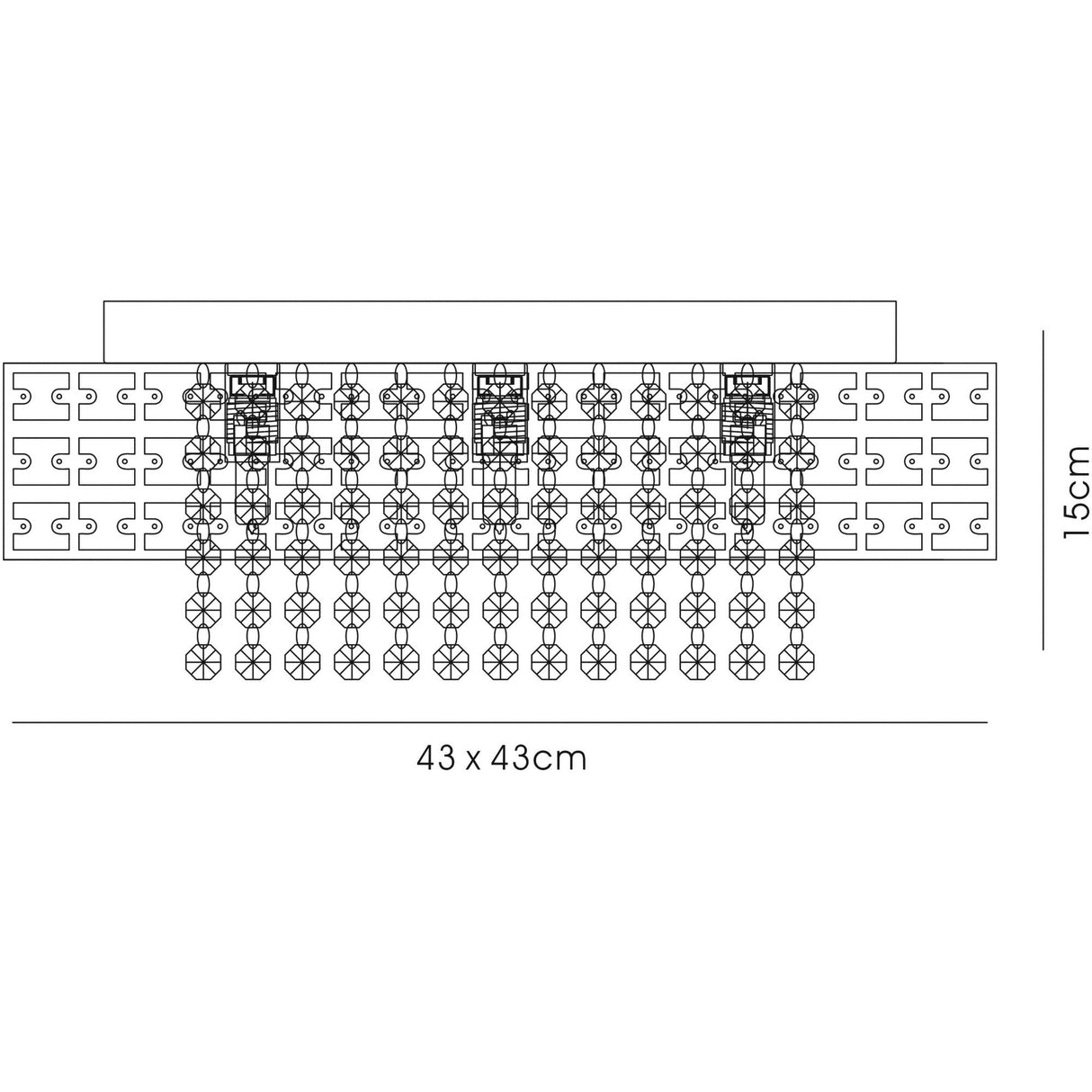 Edison 9 Light Crystal Flush Ceiling Light - Polished Chrome