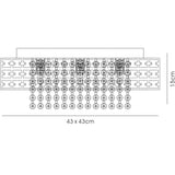 Edison 9 Light Crystal Flush Ceiling Light - Polished Chrome