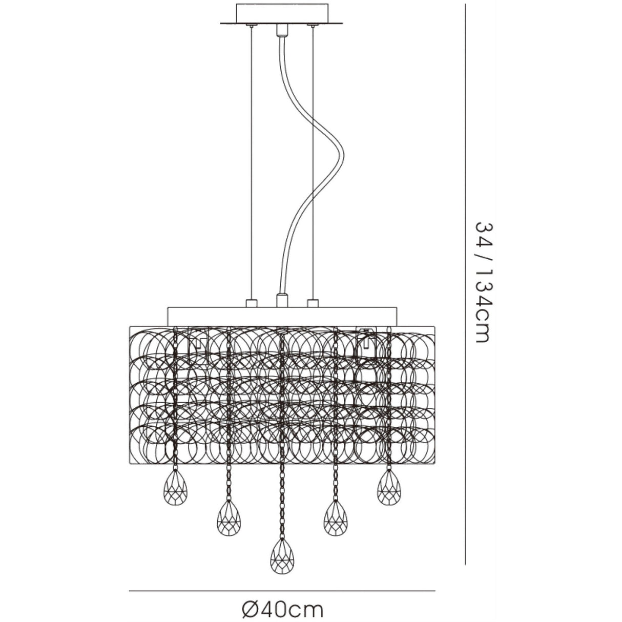 Adeline 40cm 4 Light Crystal Chandelier - Polished Chrome