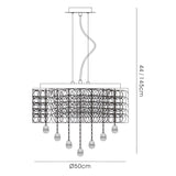 Adeline 50cm 6 Light Crystal Chandelier - Polished Chrome