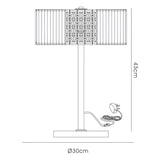 Evelyn 2 Light Crystal Table Lamp - Polished Chrome With Black Shade