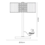 Evelyn 2 Light Crystal Table Lamp - Polished Chrome With Cream Shade