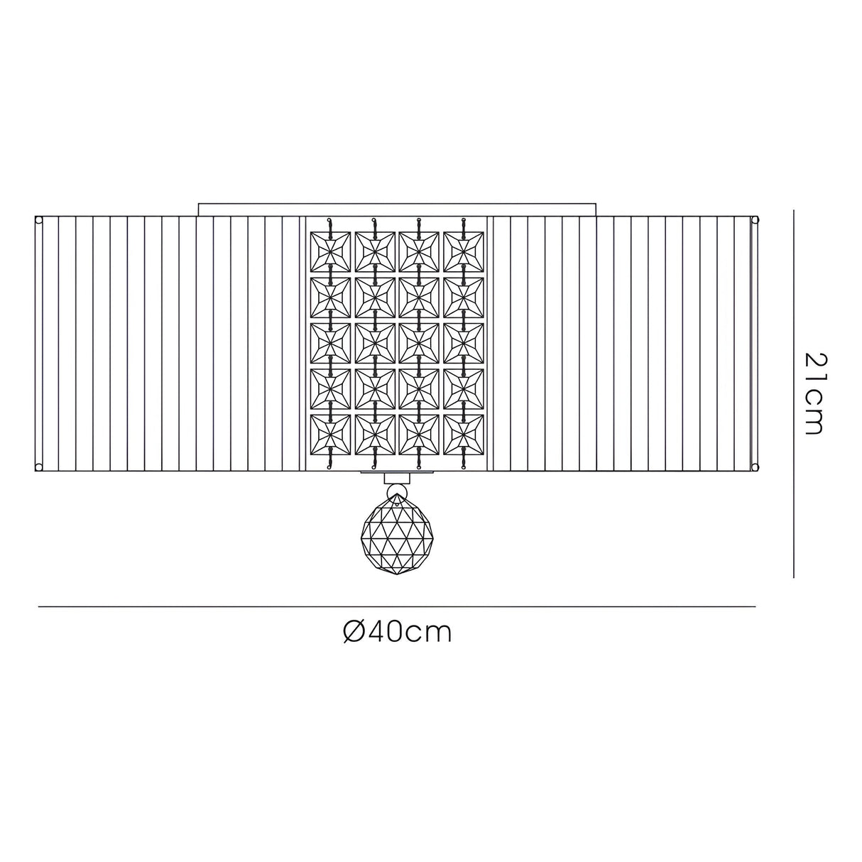 Evelyn 3 Light Crystal Flush Ceiling Light - Cream