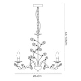 Willow 8 Light Crystal Chandelier - Polished Chrome (Without Shade)