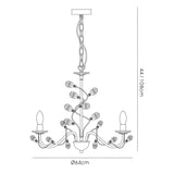 Willow 8 Light Crystal Chandelier - Antique Brass (Without Shade)